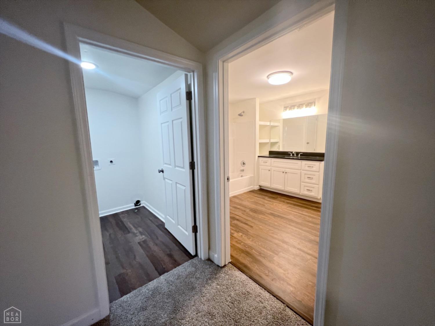Laundry(left), master bathroom(right)